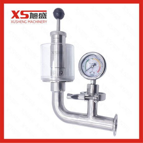 Sanitary Stainless Steel Ss Air Release Valve With Pressure Gauge