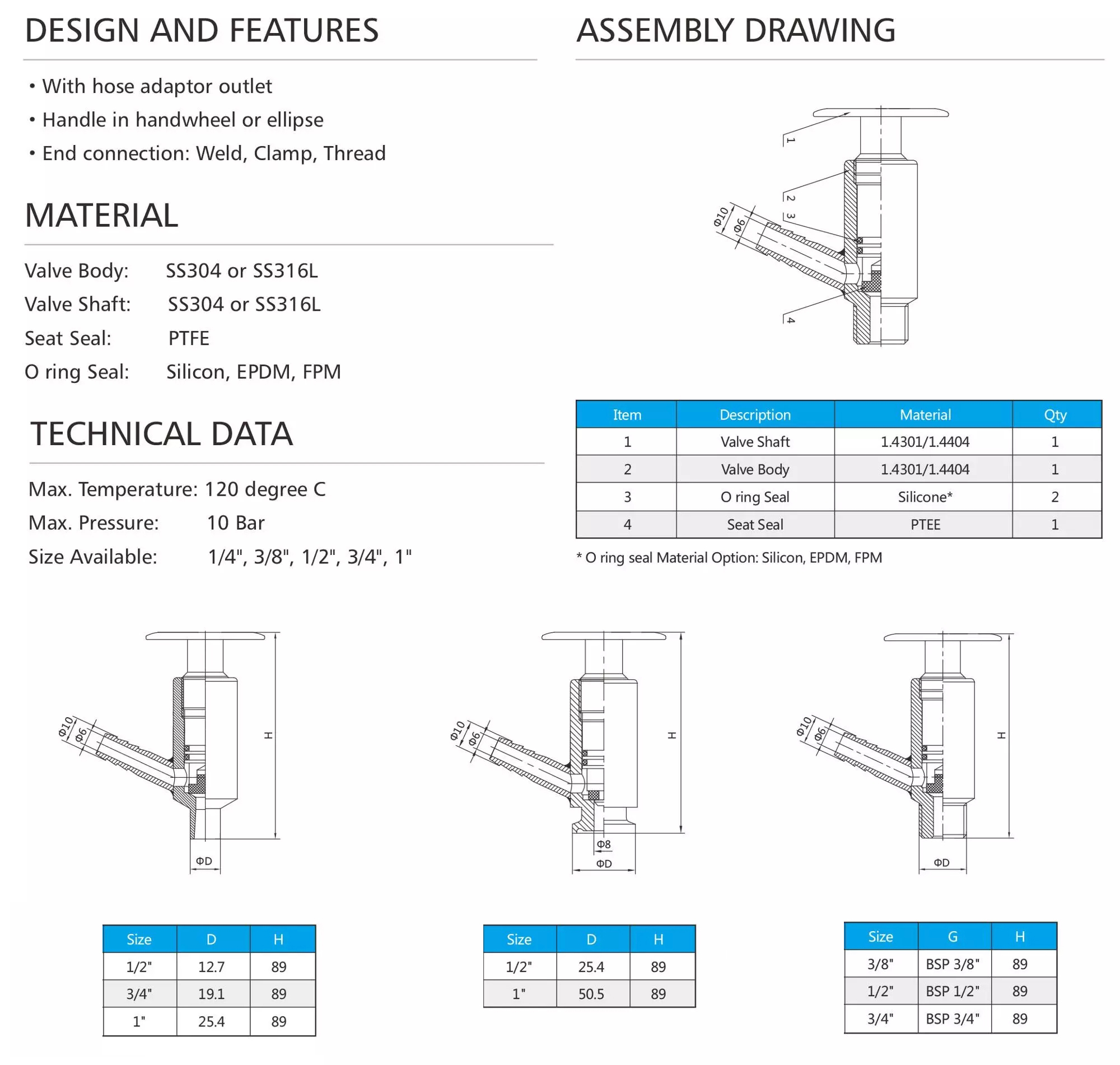 Sanitary Hygienic Sampling Valve