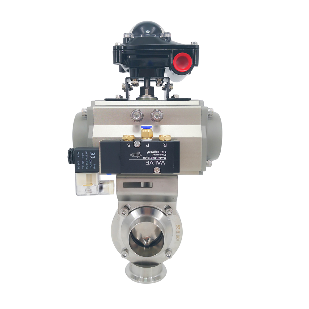 Stainless Steel Sanitary Tri-clamp Butterfly Valves with Eletric Actuator 