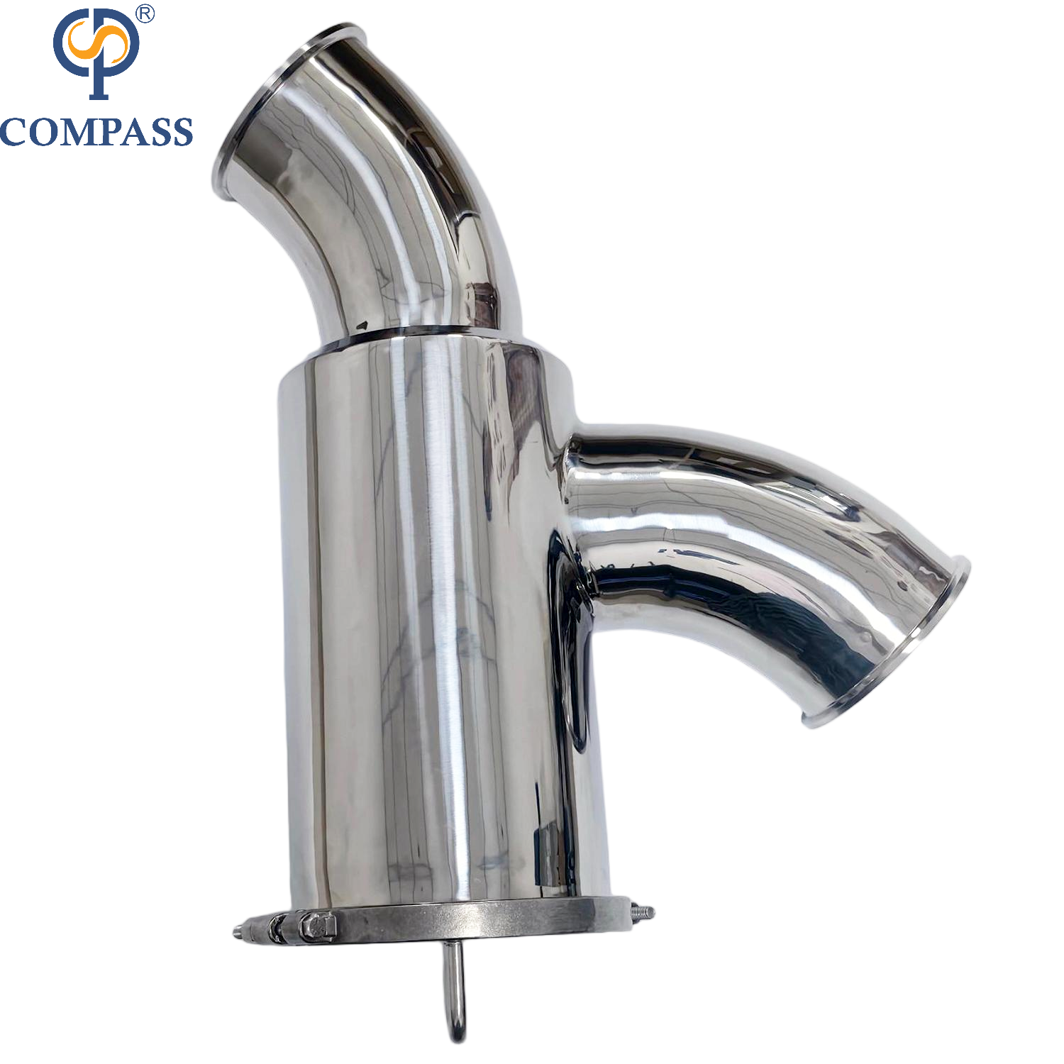 Good Price 6inch SS304 Sanitary Stainless Steel 0.5 Micron SMS Premium Clamp Non Retention Elbow-type Filter with Mirror Polish