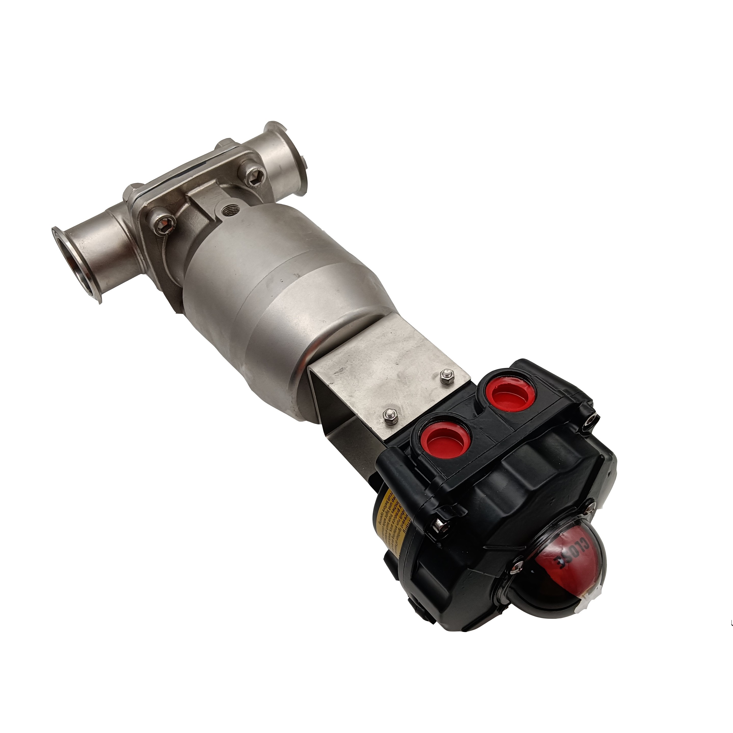 1Inch 25.4MM High Quality Sanitary Hygienic Stainless Steel SS316L Pneumatic SMS Clamp Straight Diaphragm Vavle With Limit Switch