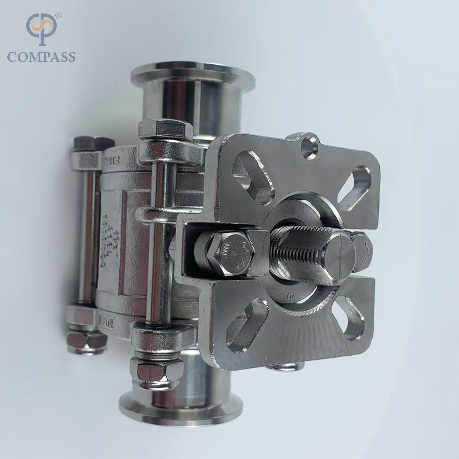 1.5 INCH STAINLESS STEEL MANUAL HIGH PLATFORM THREE-PIECE BALL VALVE WITHOUT HANDLE