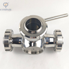 Sanitary Stainless Steel SS304 DN50 Union T-port Three Ways Plug Valves