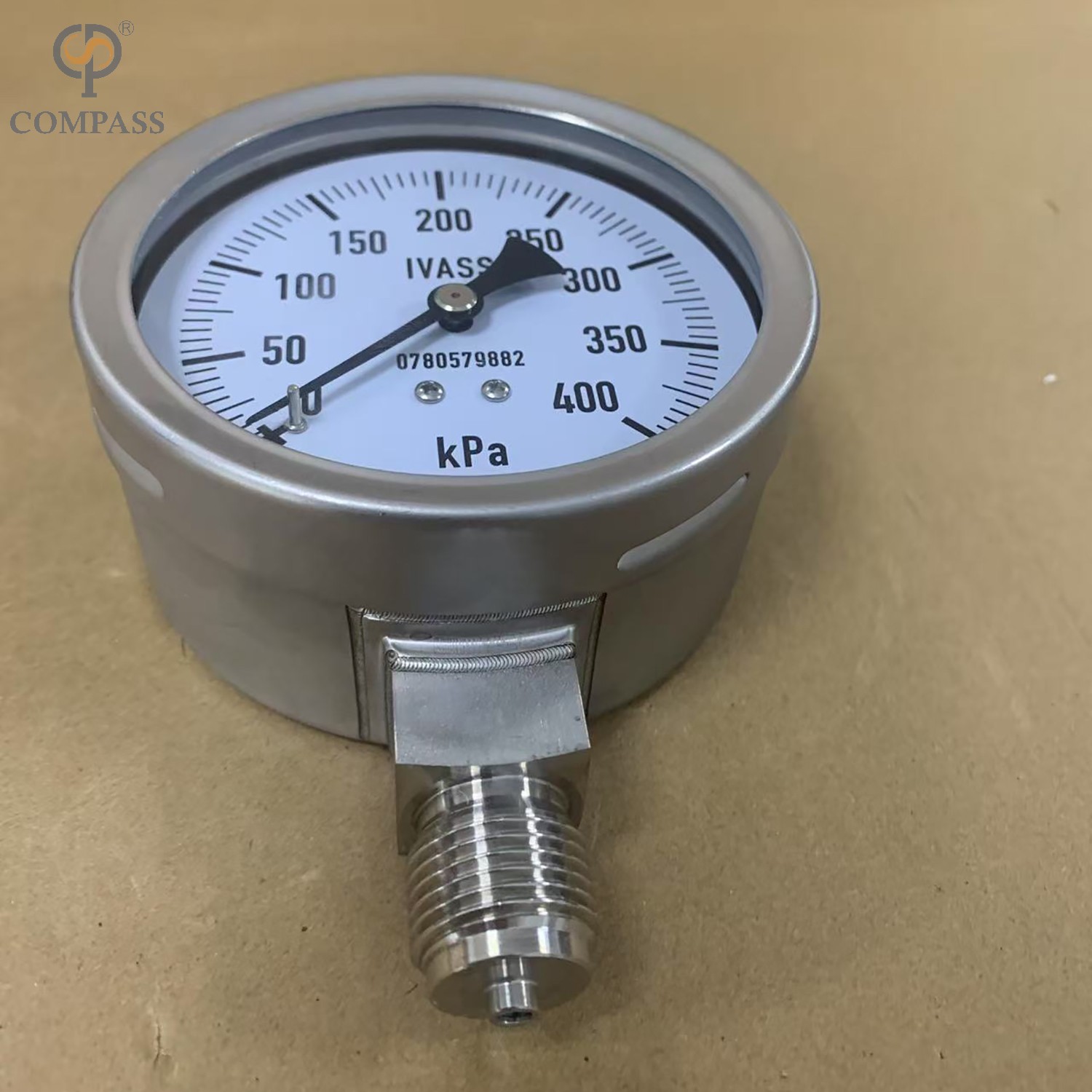 1/2"-BSP STAINLESS STEEL SANITARY SS304 RADIAL STEM PRESSURE GAUGE 100MM