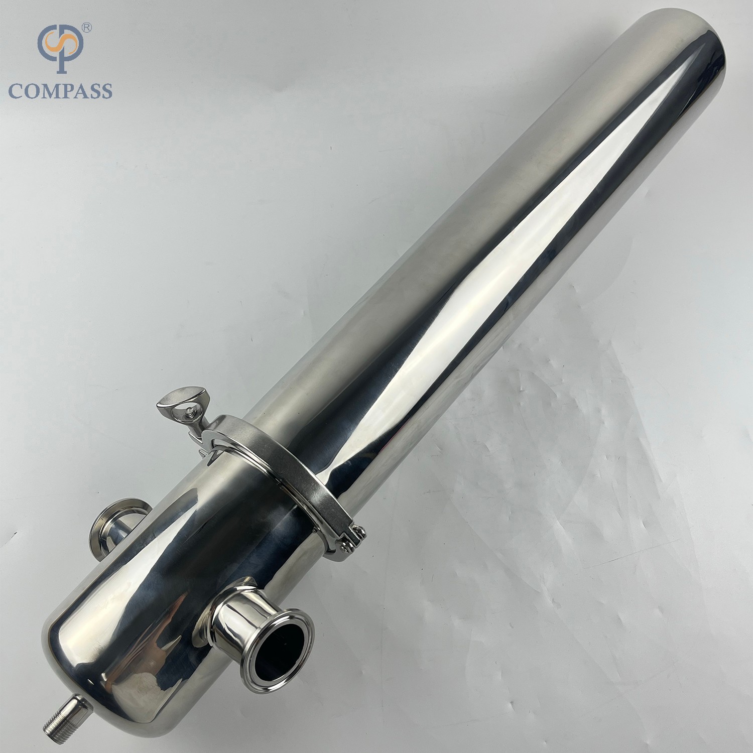 Sanitary steam filter with stainless steel housing and pleated filter element 1.5" SS316L
