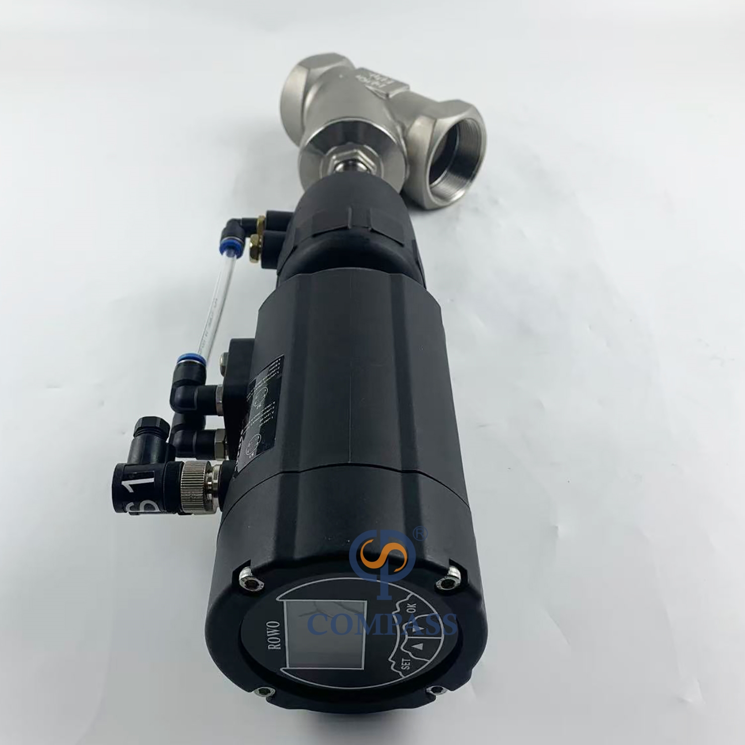 Pneumatic SS304 BSPT Female Threaded Angle Seat Valve with 4-20MA Control Head