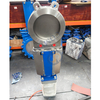 PN10 Double Acting Pneumatic Guillotine Model SS304 DN200 Knife Valve