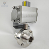 SS316L FOOD GRADE SMS PNEUMATIC MALE/FEMALE BUTTERFLY VALVE WITH PNEUMATIC ACTUATOR