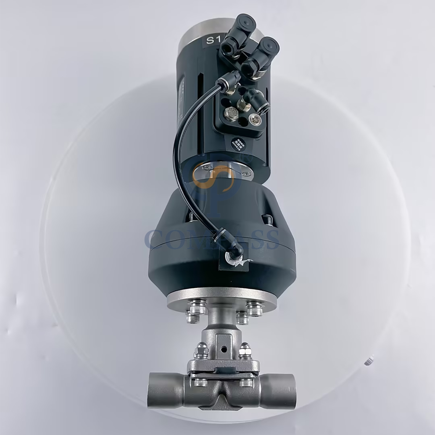 1/2Inch NPT Thread Sanitary SS316L Plastic Pneumatic Straight Diaphragm Valve with Control Head PTFE and EPDM Split Diaphragm