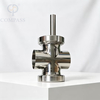 DN50 Food Grade Sanitary Cross Sight Glass SS304 Union Type Weld End Four Way Sight Glass with Light for Pipe Observation Window