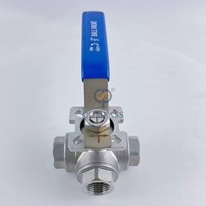 Industrial Grade T Port NPT Female Thread PN16 SS304 DN15 Ball Valve