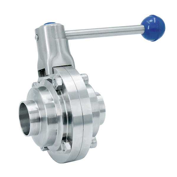 Sanitary check valve connection comparison in hygienic piping system