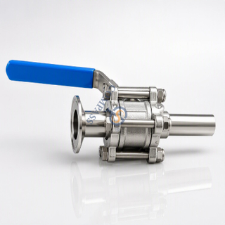 Low Platform 25.4MM SS316L Clamp and Weld Three Piece Full Port Ball Valves