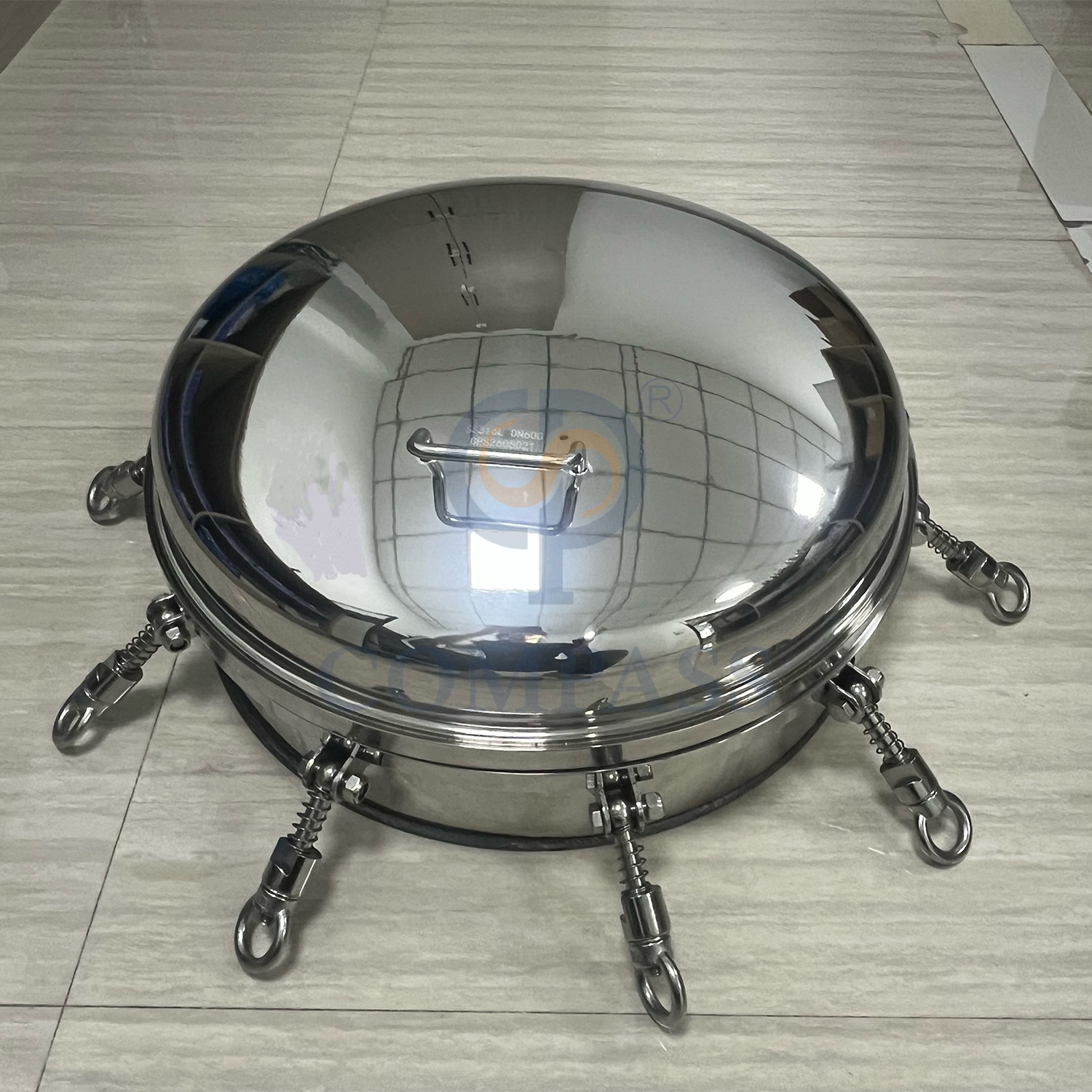 SS316L DN600 Sanitary Stainless Steel Manhole Cover Hygiene Mirror Polishing Outward Round Pressure Tank Manways with EPDM Seal