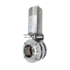 1/2Inch 12.7MM Sanitary Hygienic Stainless Steel Food Grade SS304 SMS Pneumatic 3-Piece Butterfly Valve 