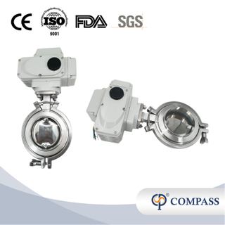 DN150 154MM Sanitary Hygienic Stainless Steel Food Grade SS304 6-Blade Type Powder TC Butterfly Valves with Pneumatic Actuator 