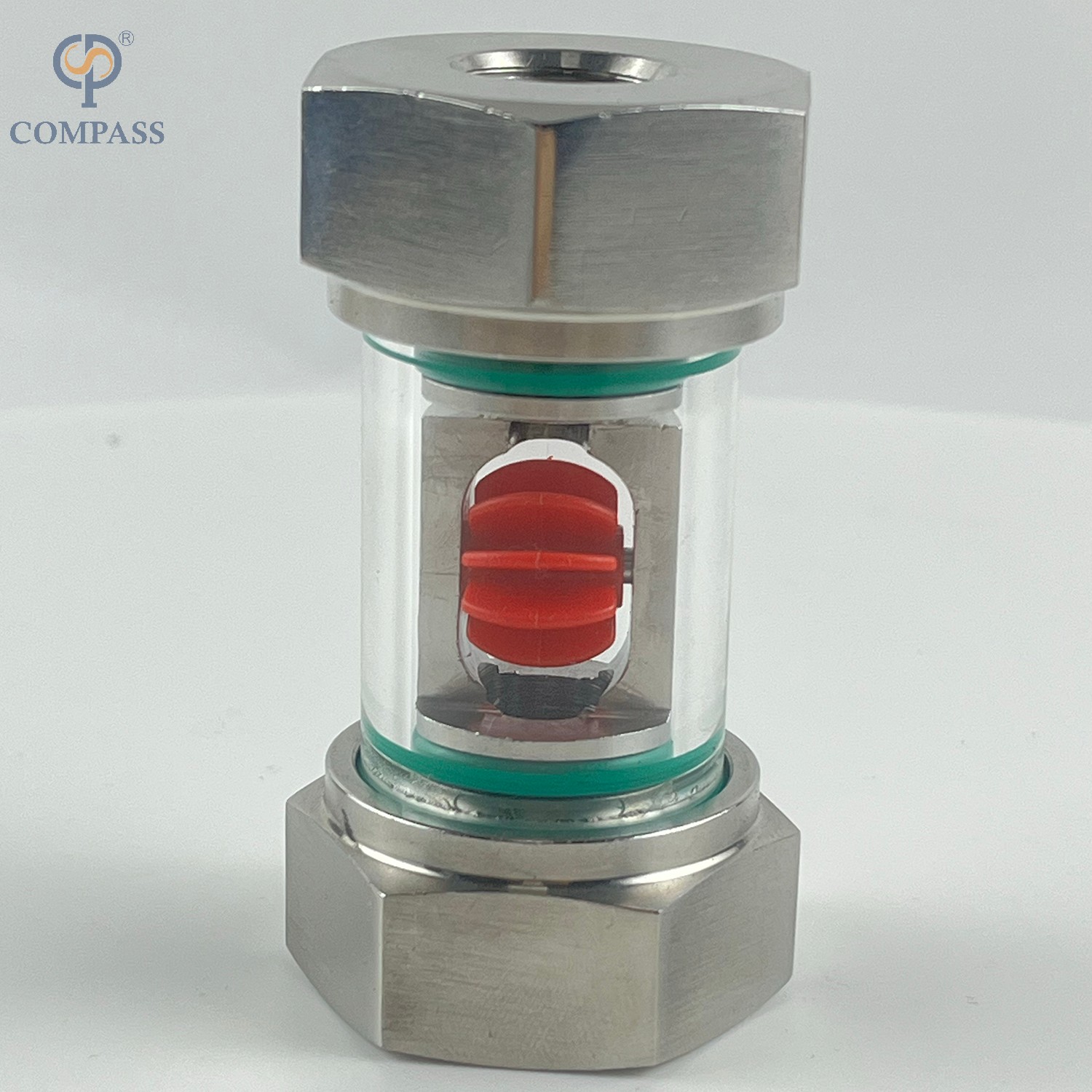 SS304 STAINLESS STEEL IMPELLER WATER FLOW INDICATOR VERTICAL PIPELINE GLASS SIGHT GLASS