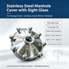 DN500XDN400 SS316L New Arrival Sanitary Stainless Steel 3 Bar Matte Polish Outward Elliptical Pressure Manways with Sight Glass