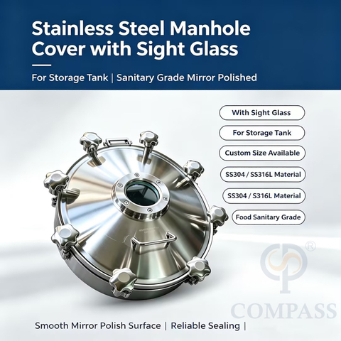 DN500XDN400 SS316L New Arrival Sanitary Stainless Steel 3 Bar Matte Polish Outward Elliptical Pressure Manways with Sight Glass