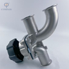 Hot Sale 2Inch TC 64MM Sanitary Stainless Steel SS316L Manual Three-way Elbow Diaphragm Valve with PTFE and EPDM Split Diaphragm
