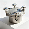 Premium 350MM Hygienic Food Grade AISI316L OD 306MM Outward Round Pressure Tank Manhole Cover with Five M12 SS Handles