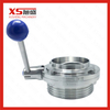 DIN Standard Stainless Steel Ss304 Sanitary Weld Thread Butterfly Valves