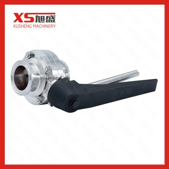 Stainless Steel Sanitary SMS Clamp-Clamp Butterfly Valves with Black Handle