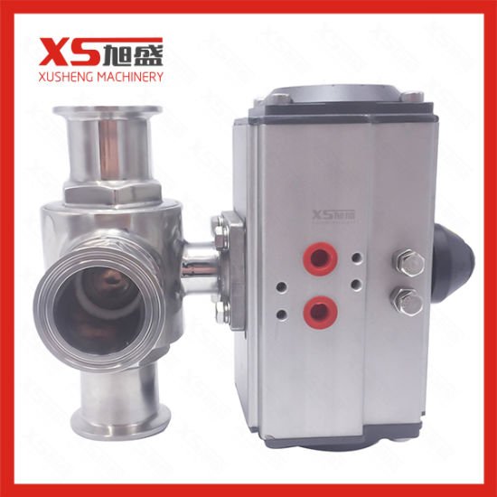 Stainless Steel Sanitary L Port Pneumatic Actuator Ball Valves