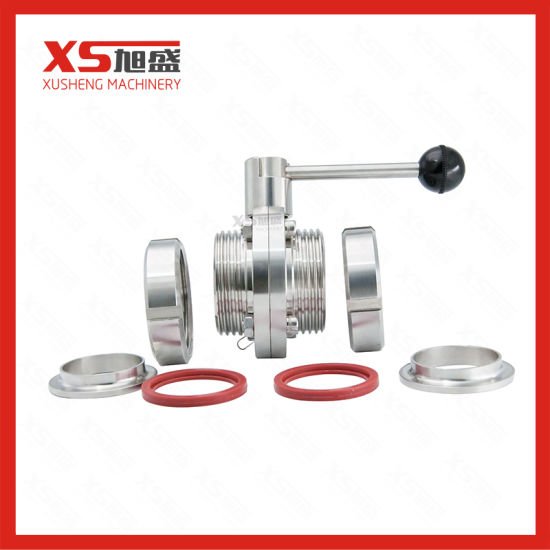 50.8MM SS316LStainless Steel Sanitation Manual Union Ends Butterfly Valves