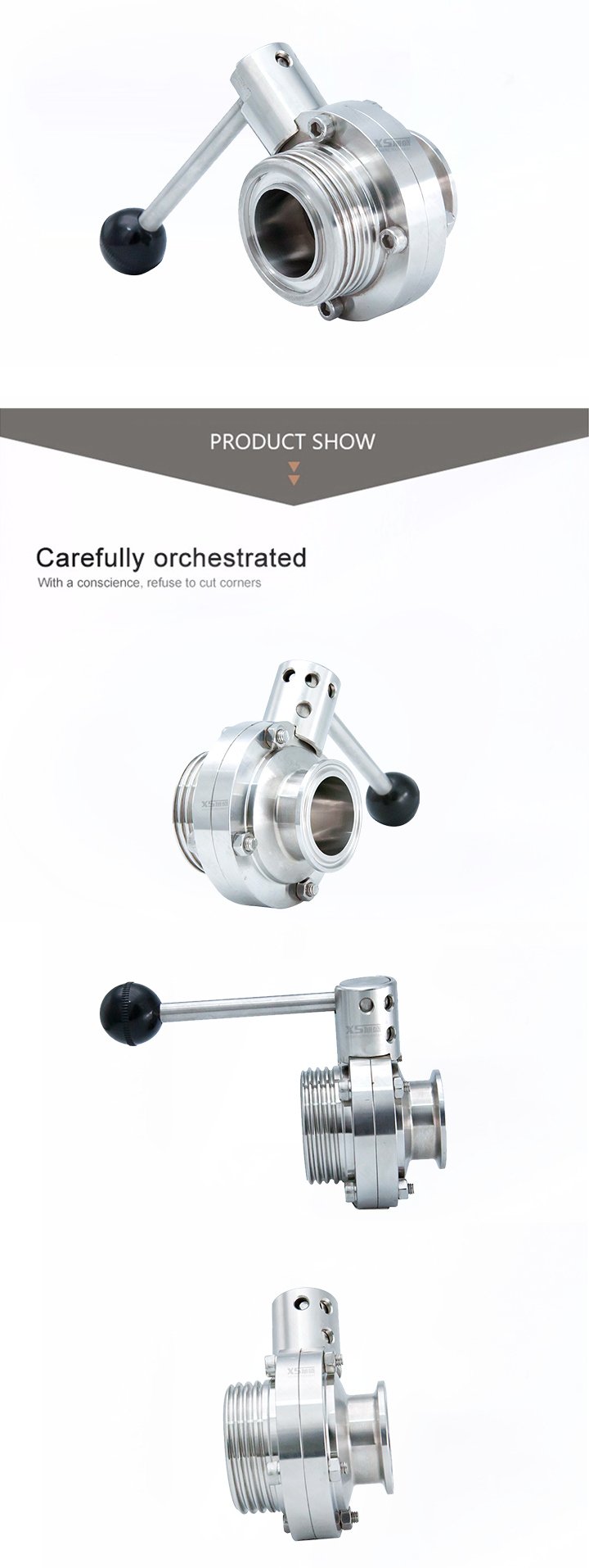 Stainless Steel Sanitary Thread-Clamp Manual Butterfly Valves