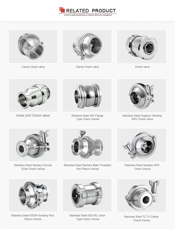 Dn50 Stainless Steel Food Grade Tri Clamp Non-Return Check Valves