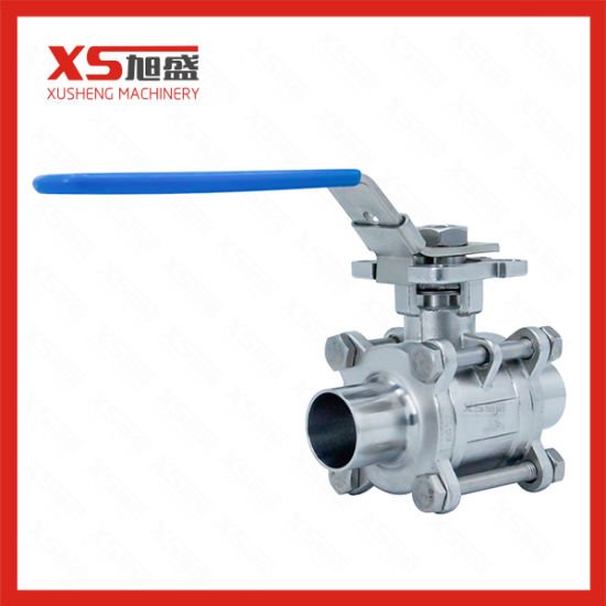 Stainless Steel SS316L Sanitary Welding Three Pieces Ball Valve