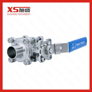 Stainless Steel SS316L Sanitary Welding Three Pieces Ball Valve