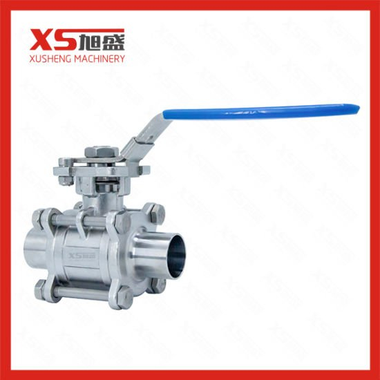 304 Stainless Steel Food Grade 3-Piece Ball Valves Welding /Clamping Ends