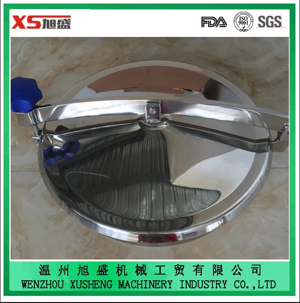 China Round Manhole Cover with Back-Side and Side-Swing Opening