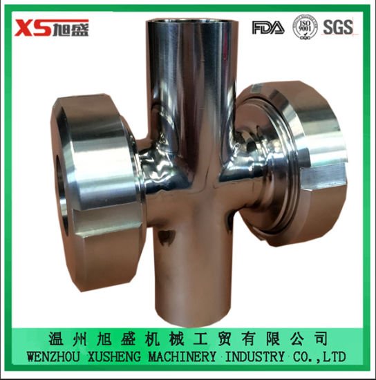 Stainless Steel Ss304 Ss316L Sanitary Four Ways Cross Union Sight Glass