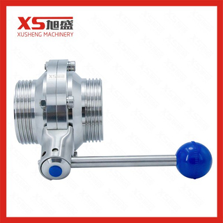 50.8MMStainless Steel SS304 Hygienic Male Screw Butterfly Valves