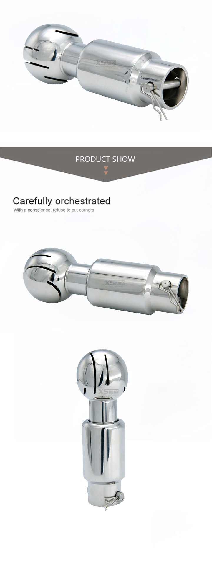 Stainless Steel Sanitary Grade Cleaner Spray Ball with 100mm Neck