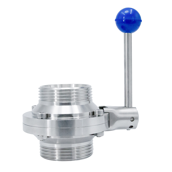 Compass stainless steel flow control manual butterfly type ball valve sanitary ball valve for milk beverage