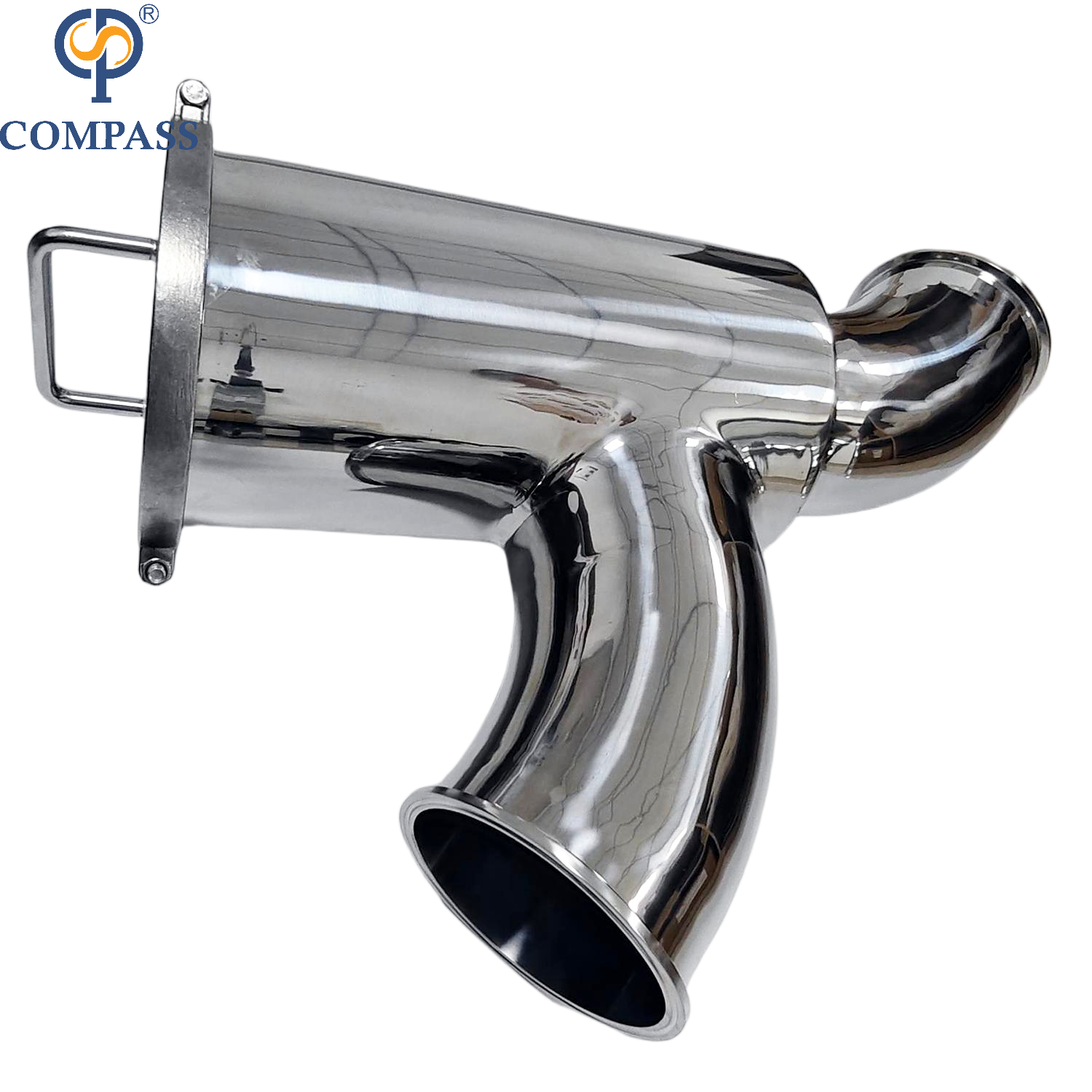 Good Price 6inch SS304 Sanitary Stainless Steel 0.5 Micron SMS Premium Clamp Non Retention Elbow-type Filter with Mirror Polish