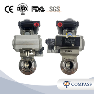 SS304 FOOD GRADE DIN PNEUMATIC WELD BUTTERFLY VALVE