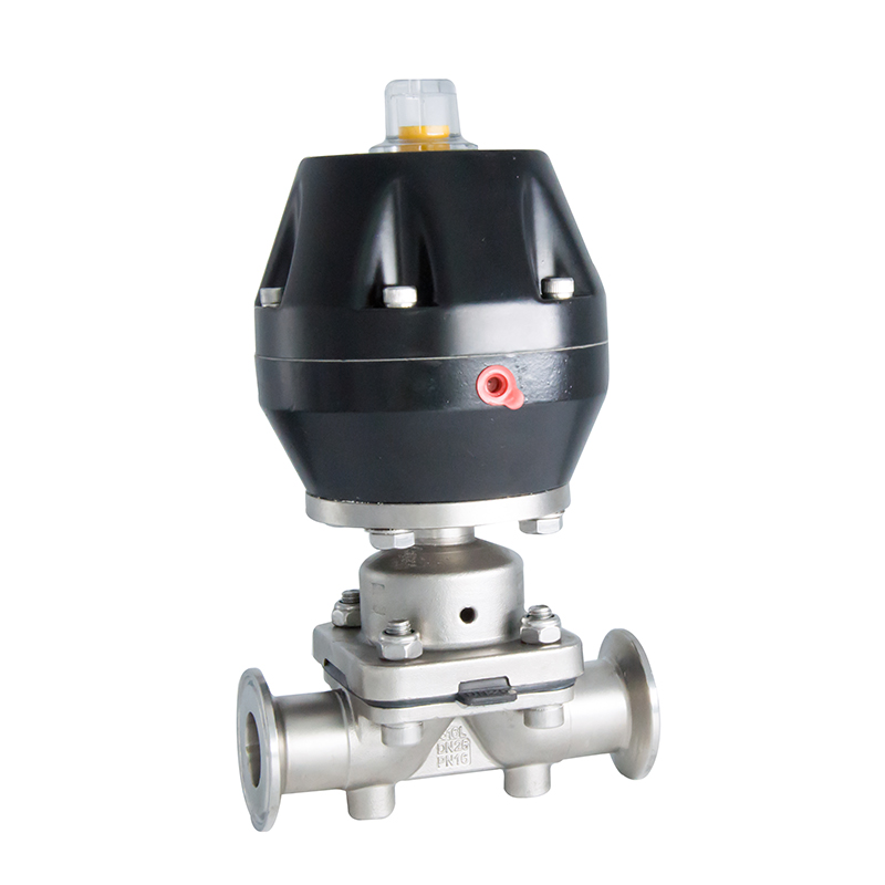 1Inch 25.4MM High Quality Sanitary Hygienic Stainless Steel SS316L Pneumatic SMS Clamp Straight Diaphragm Vavle with Lagre Plastic Pneumatic