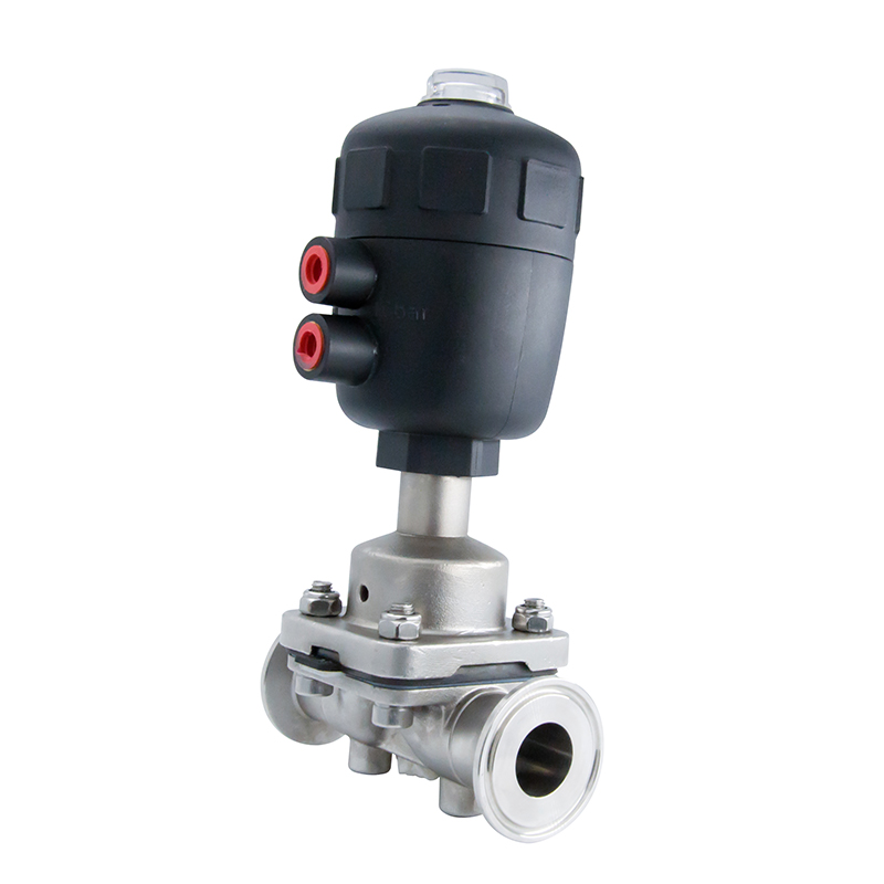 1/2Inch 12.7MM High Quality Sanitary Hygienic Stainless Steel SS316L Pneumatic SMS Clamp Straight Diaphragm Vavle with Small Plastic Pneumatic