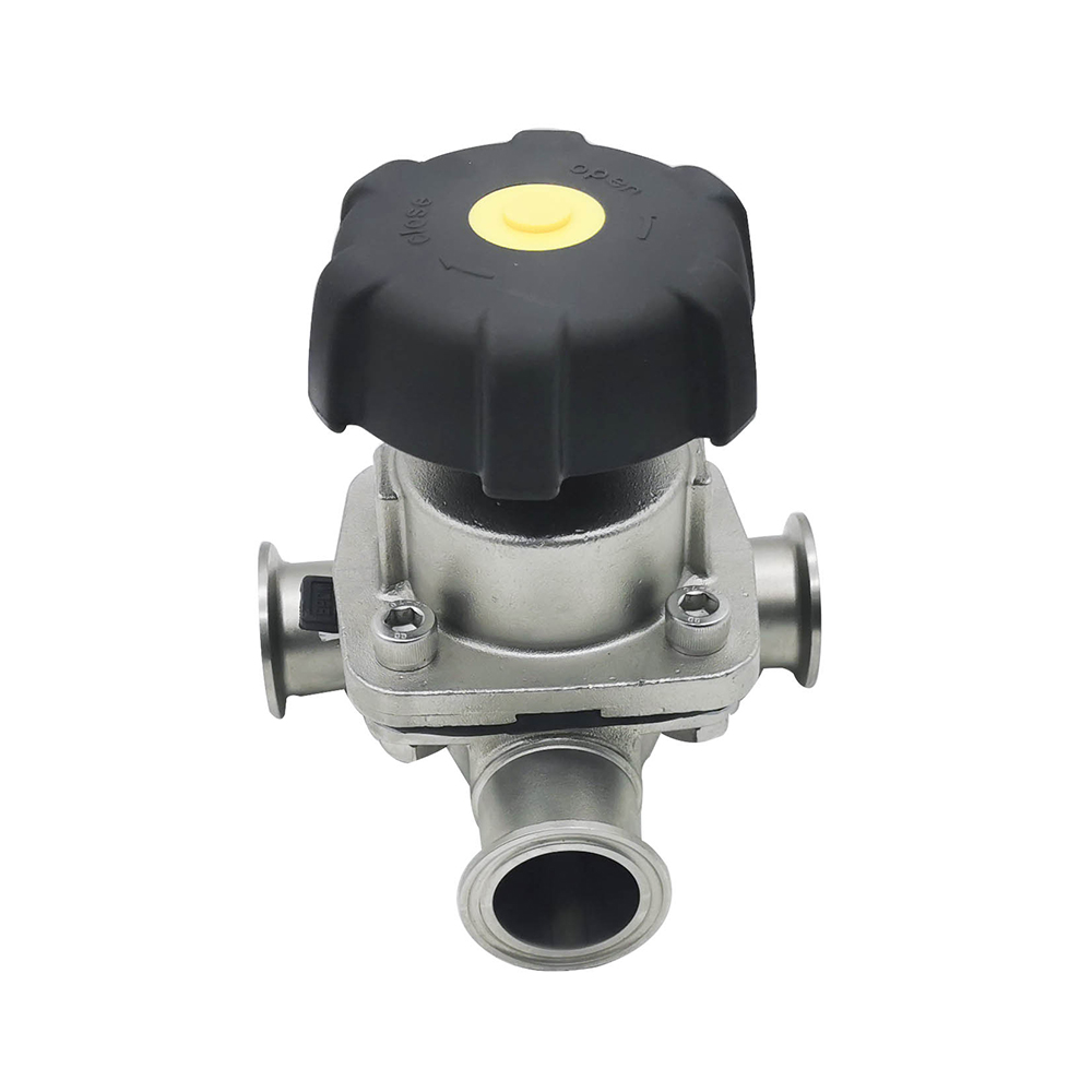 1/2Inch 12.7MM High Quality Sanitary Hygienic Stainless Steel SS316L SMS Clamp Three-ways Diaphragm Vavle 