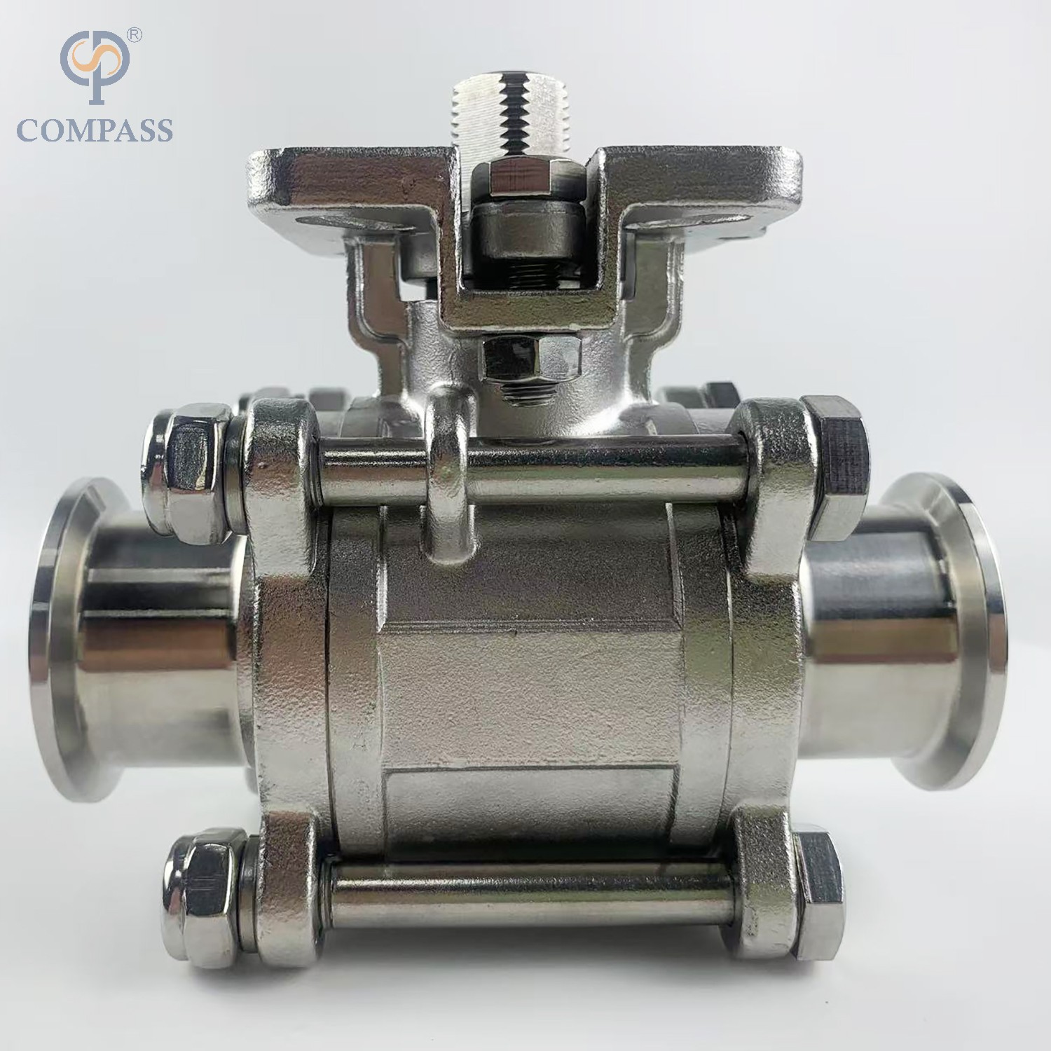 1.5 INCH STAINLESS STEEL MANUAL HIGH PLATFORM THREE-PIECE BALL VALVE WITHOUT HANDLE