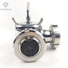 Sanitary Stainless Steel SS304 DN50 Union T-port Three Ways Plug Valves