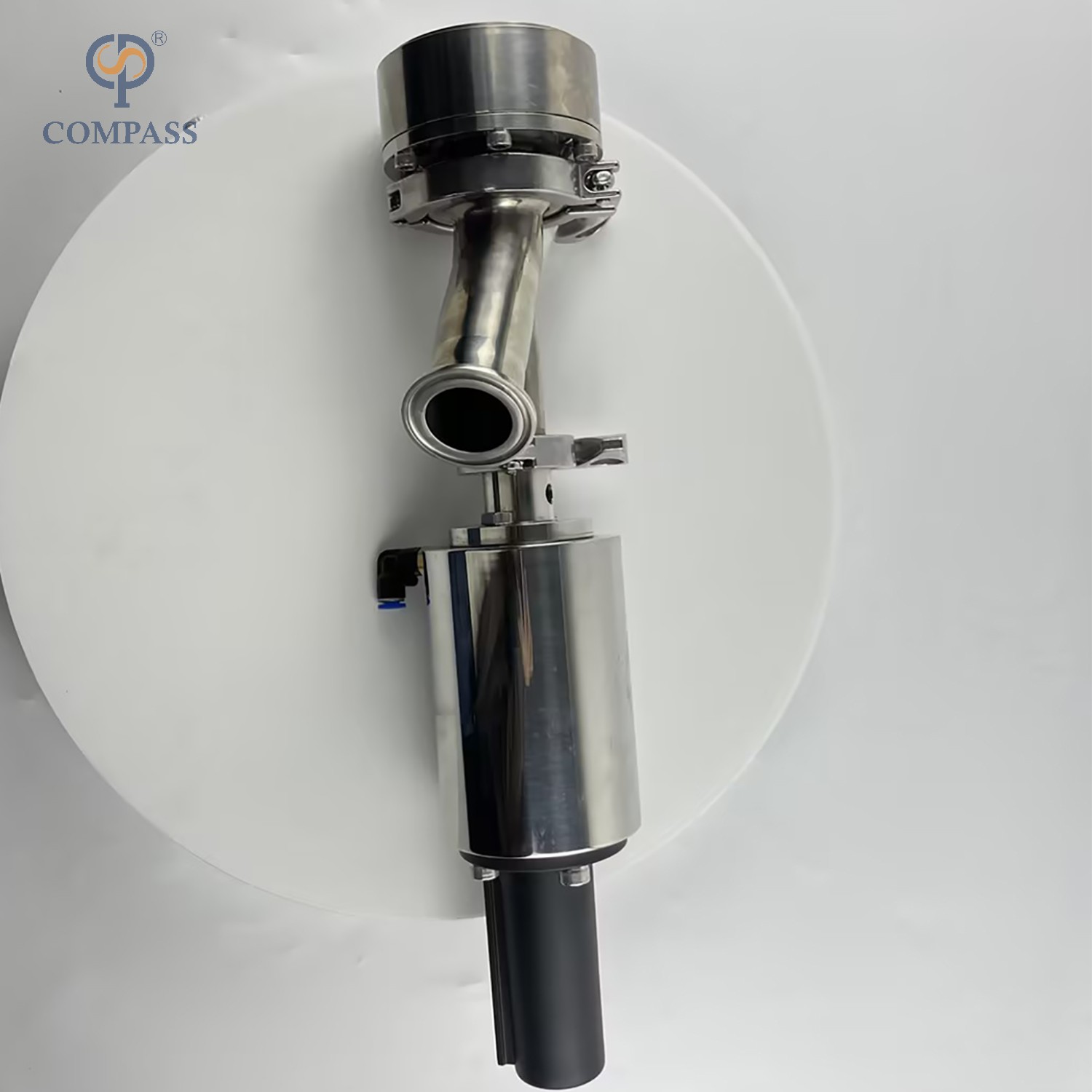 SS304 STAINLESS STEEL STERILE CLAMP PNEUMATIC ELBOW-TYPE LOWER TANK BOTTOM VALVES