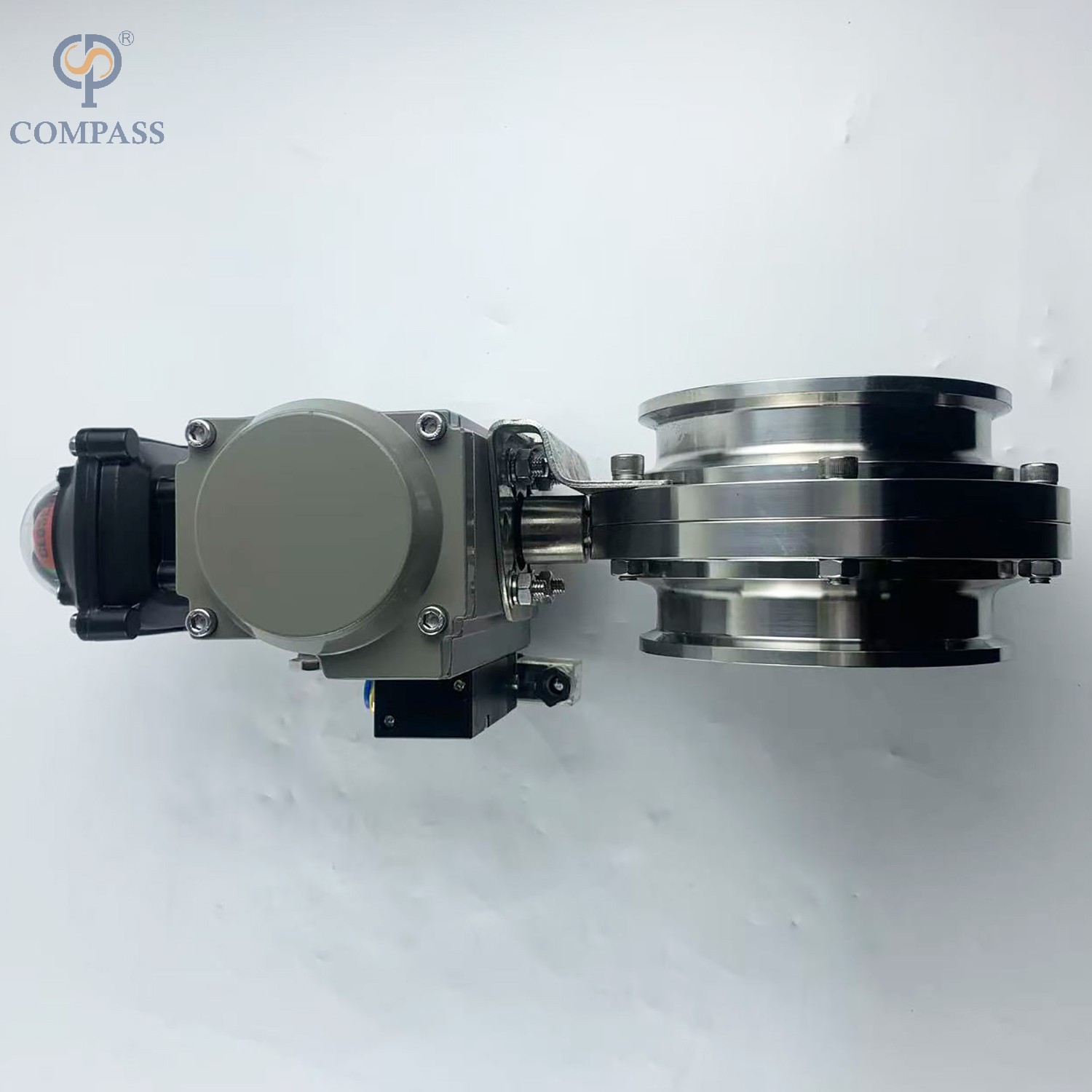 SMS PNEUMATIC CLAMP BUTTERFLY VALVE WITH PNEUMATIC ACTUATOR AND SOLENOID VALVE AND LIMIT SWITCH