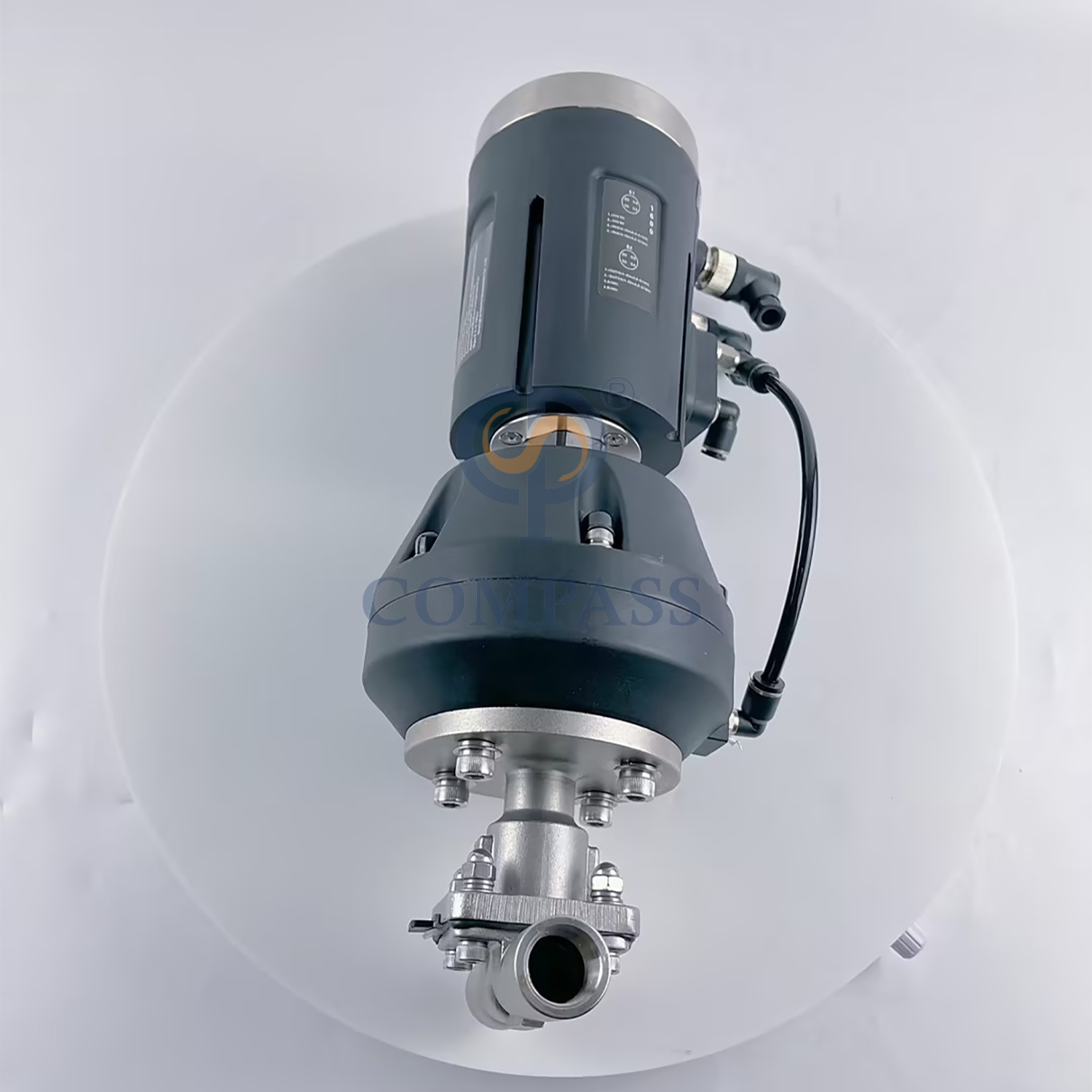 1/2Inch NPT Thread Sanitary SS316L Plastic Pneumatic Straight Diaphragm Valve with Control Head PTFE and EPDM Split Diaphragm