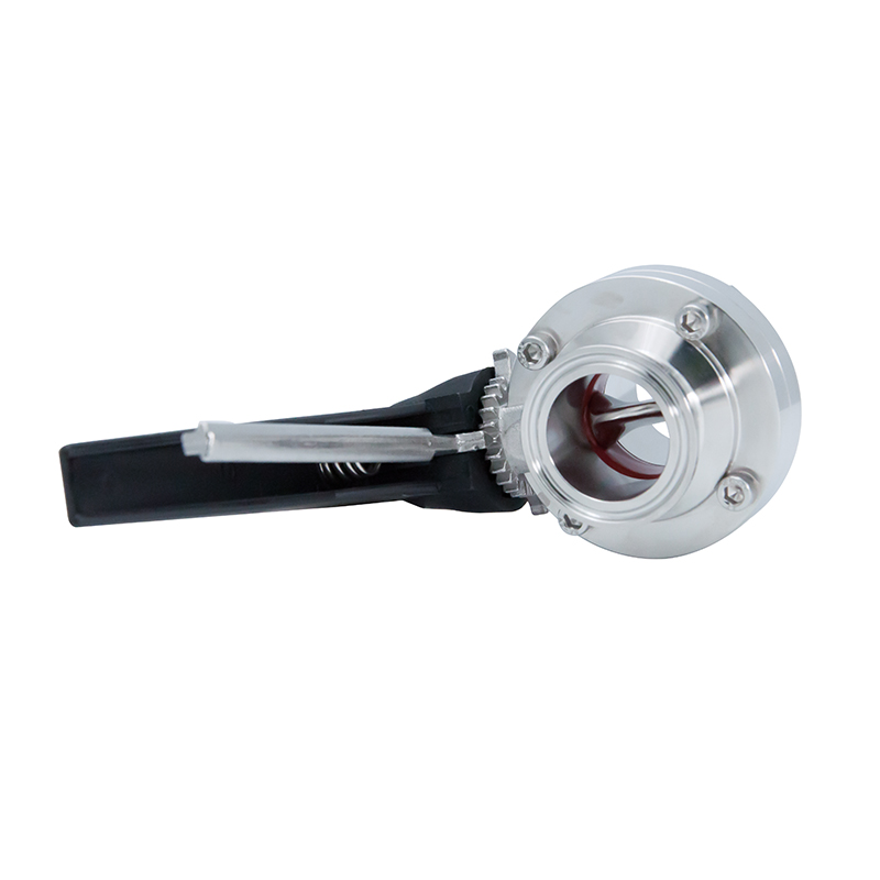 DN50 52MM Sanitary Hygienic Stainless Steel Food Grade SS316L DIN Manual Tri Clamp Butterfly Valve with Black Gripple Handle